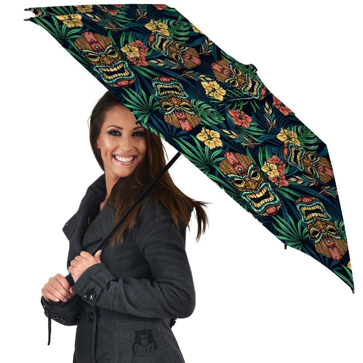 Tiki Tropical Print Pattern Umbrella-grizzshop