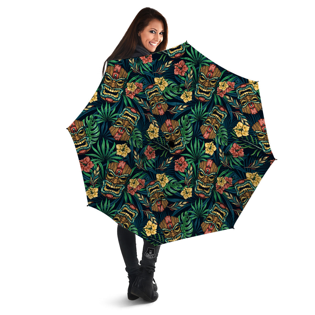 Tiki Tropical Print Pattern Umbrella-grizzshop