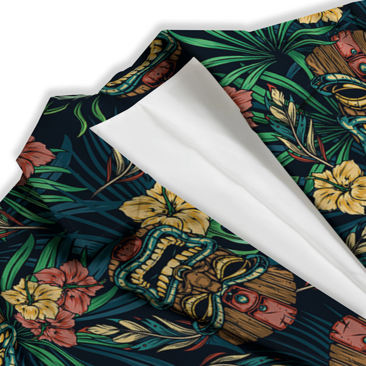 Tiki Tropical Print Pattern Women's Blazer-grizzshop