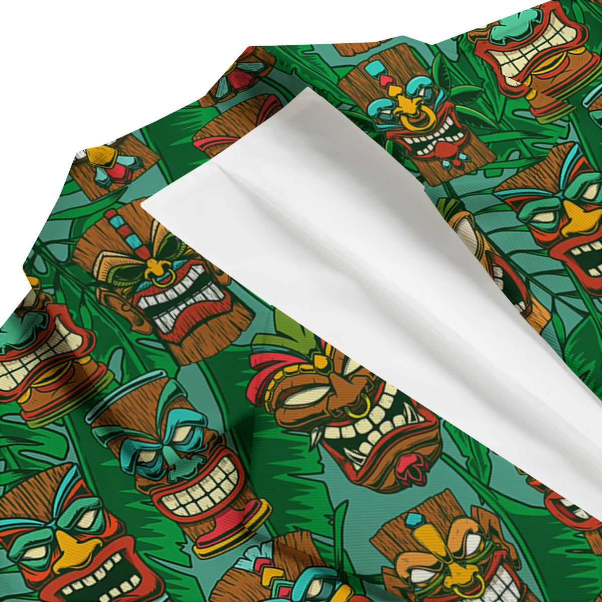 Tiki Wooden Print Pattern Men's Blazer-grizzshop