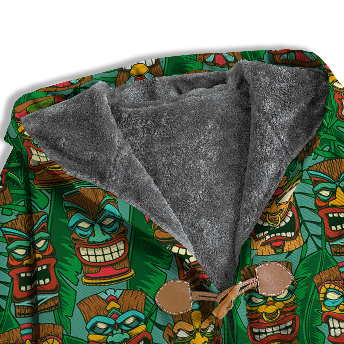 Tiki Wooden Print Pattern Men's Windbreaker Jacket-grizzshop