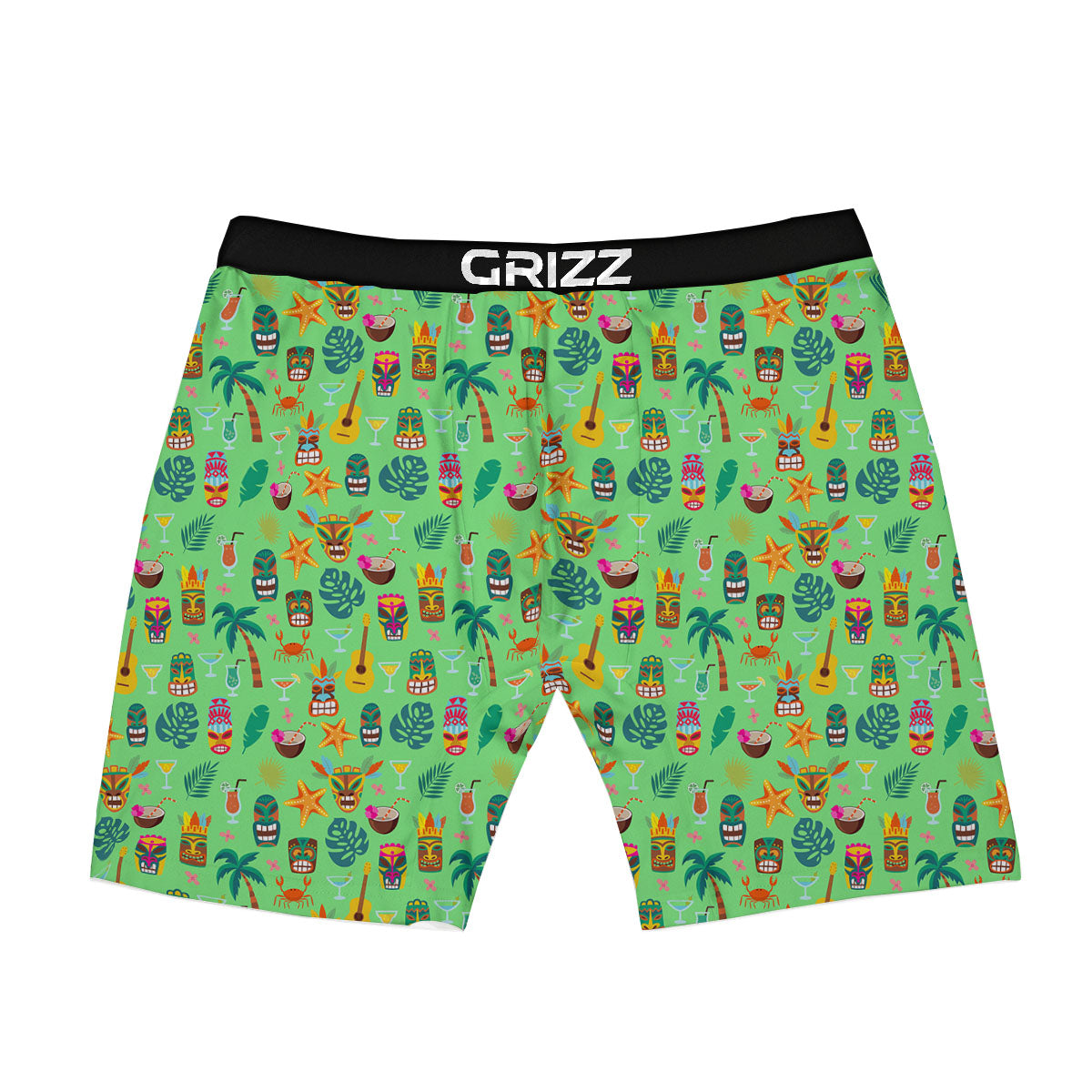 Tiki Colorful Print Pattern Boxer Briefs