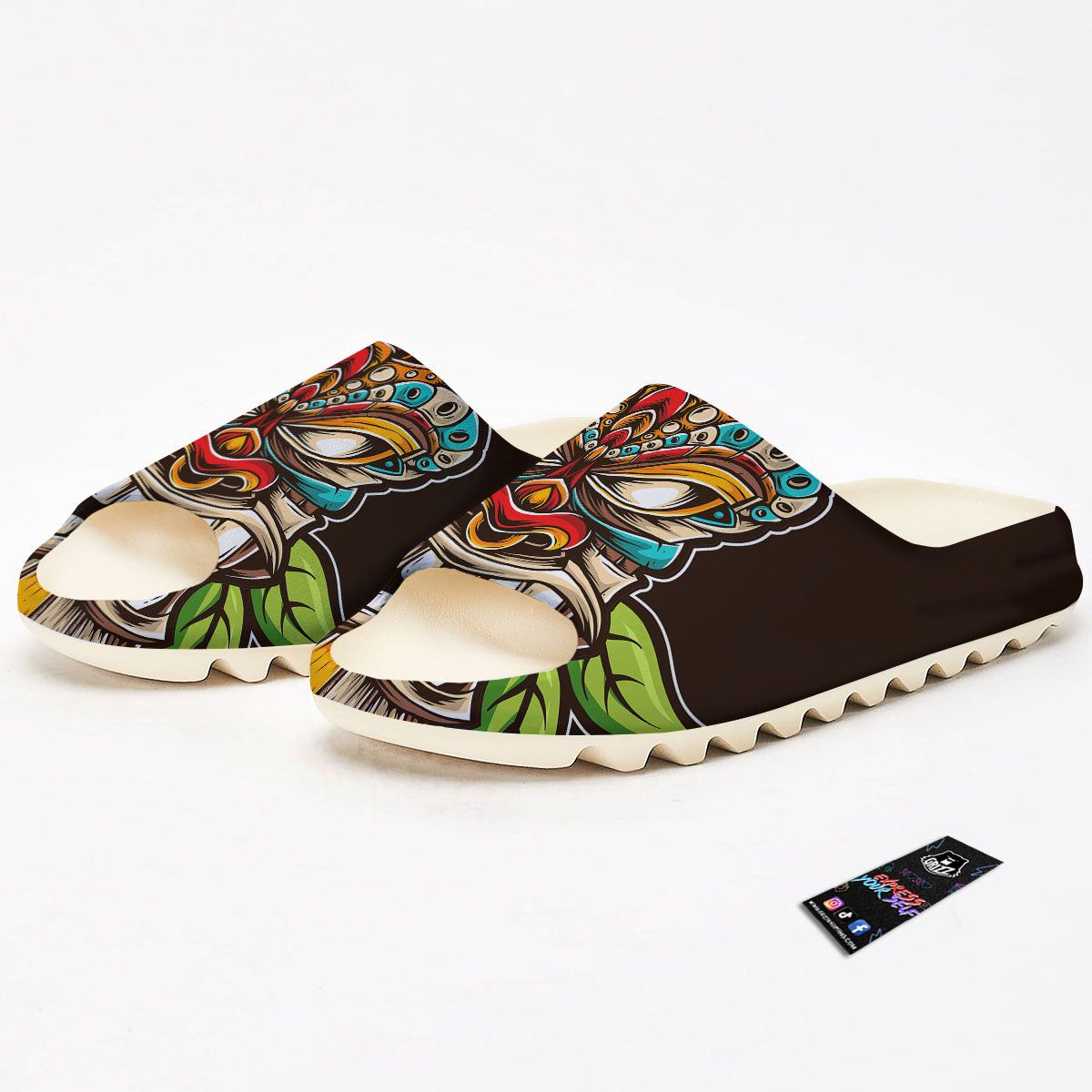 Tiki Hawaiian Print Sandals