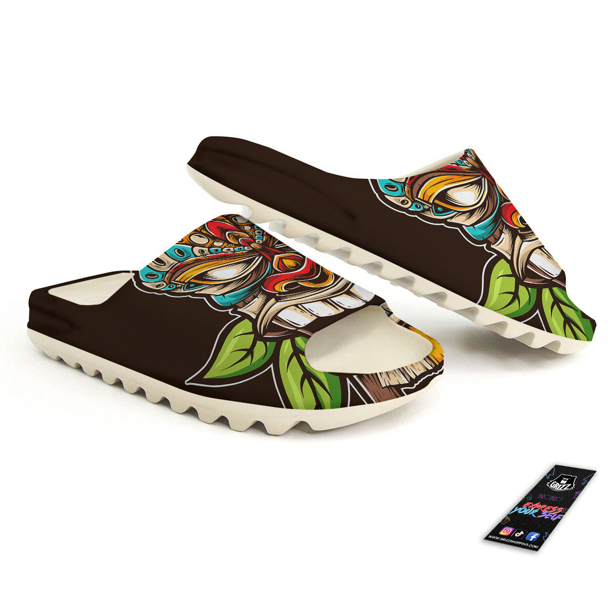 Tiki Hawaiian Print Sandals