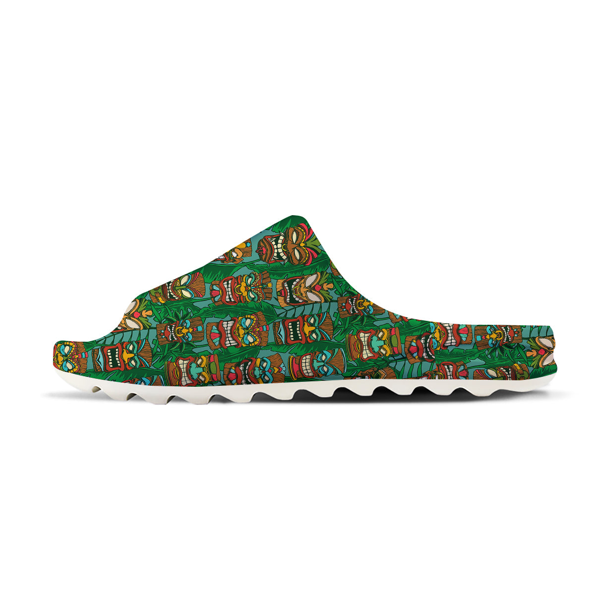 Tiki Wooden Print Pattern Sandals-grizzshop