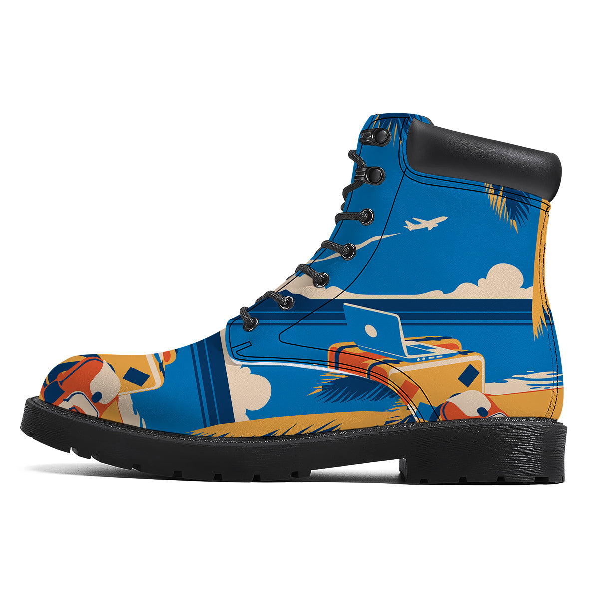 Time To Travel Summer Holiday Print Boots-grizzshop