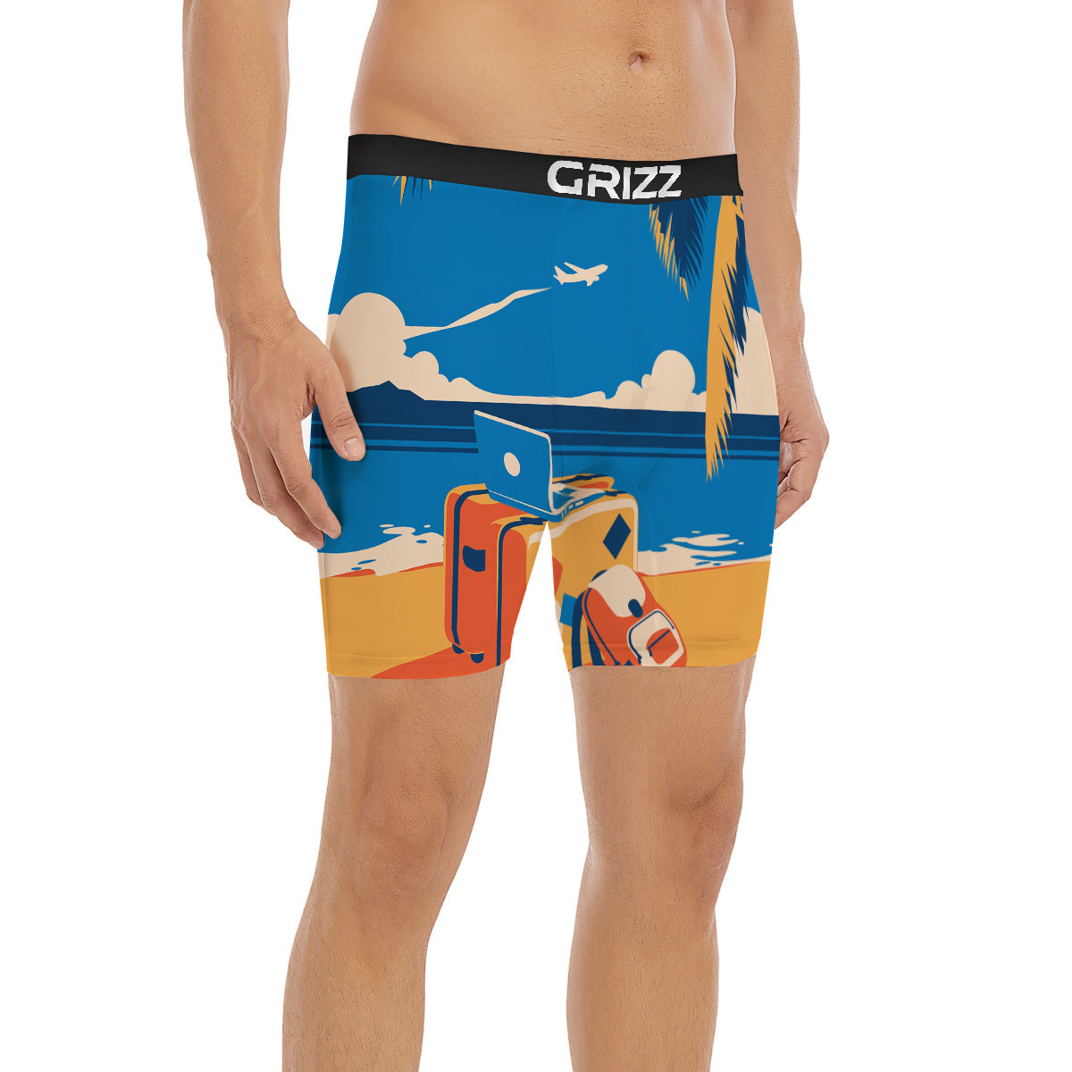 Time To Travel Summer Holiday Print Boxer Briefs-grizzshop