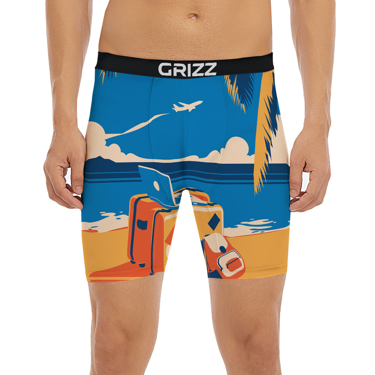 Time To Travel Summer Holiday Print Boxer Briefs-grizzshop