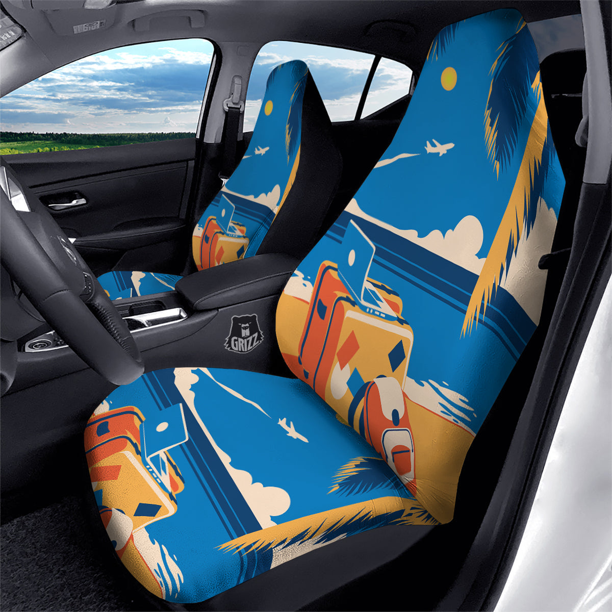 Time To Travel Summer Holiday Print Car Seat Covers-grizzshop