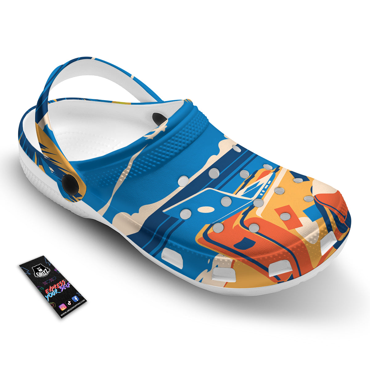 Time To Travel Summer Holiday Print Clog-grizzshop