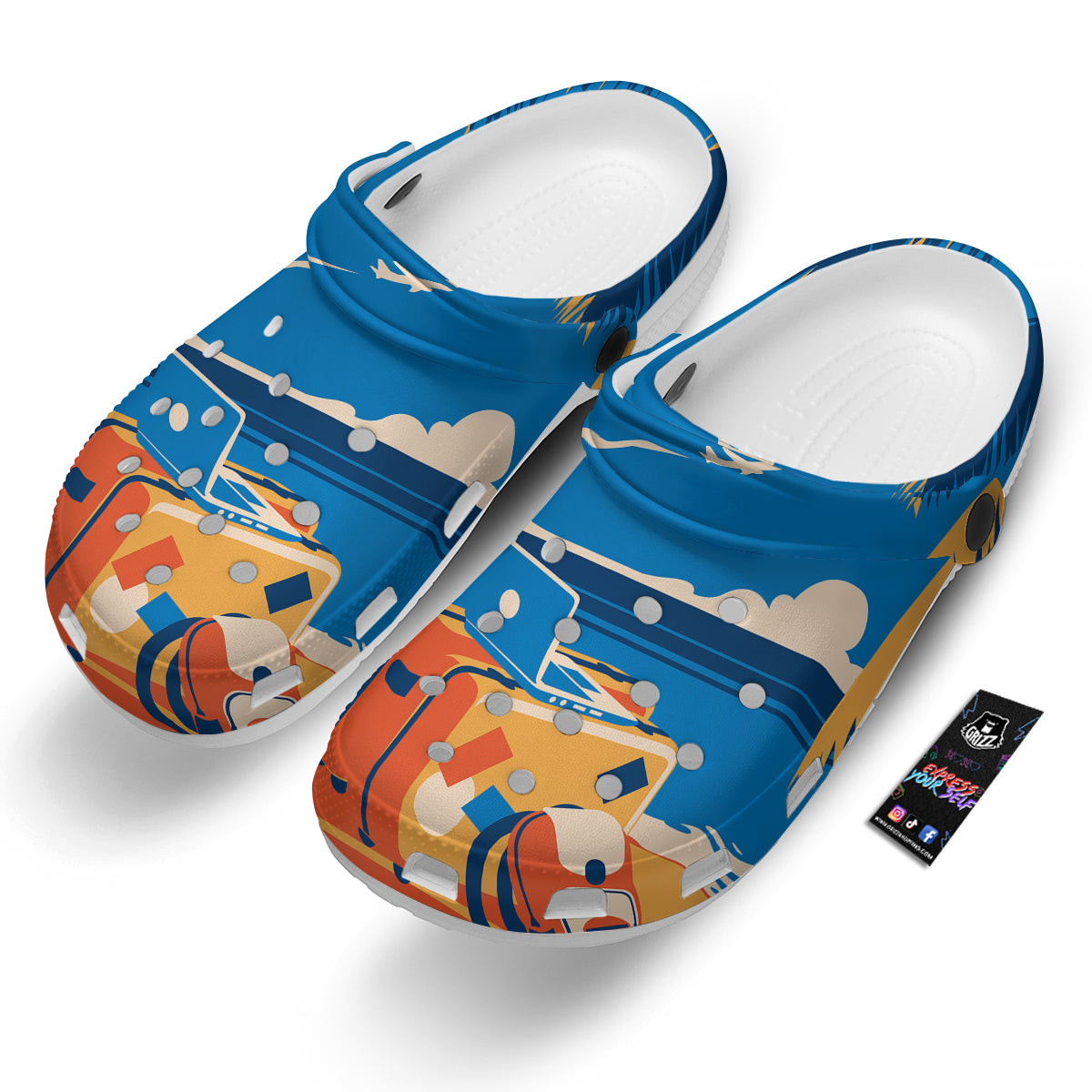 Time To Travel Summer Holiday Print Clog-grizzshop
