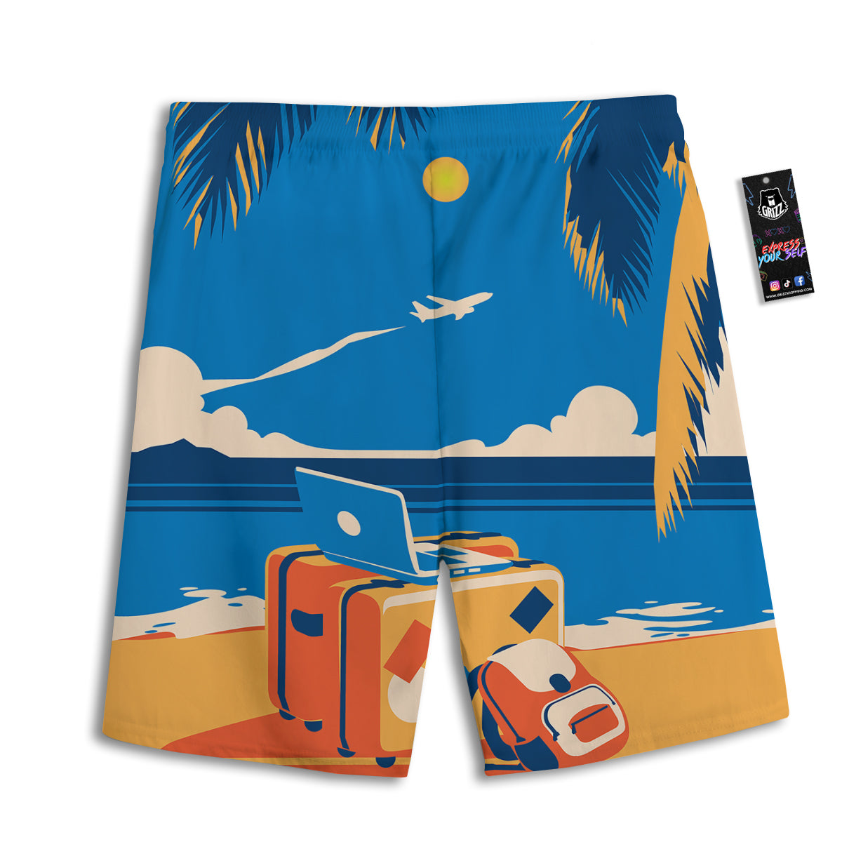 Time To Travel Summer Holiday Print Men's Athletic Shorts