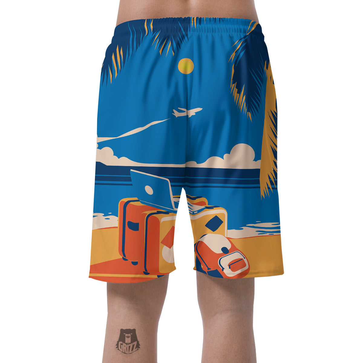 Time To Travel Summer Holiday Print Men's Shorts-grizzshop