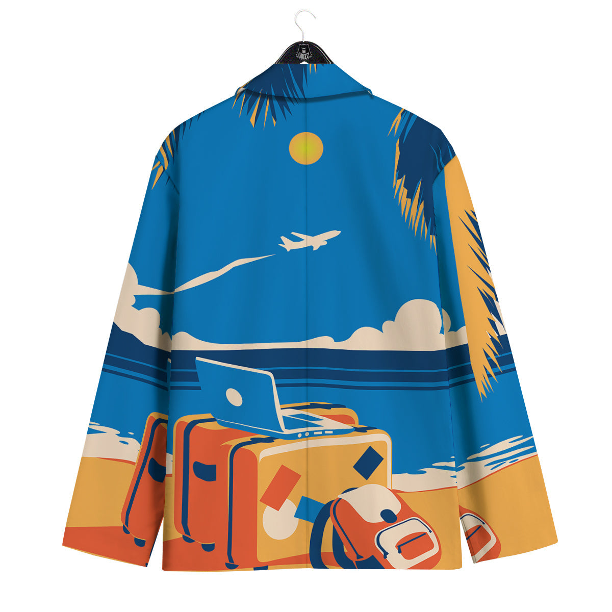 Time To Travel Summer Holiday Print Men's Sport Coat-grizzshop
