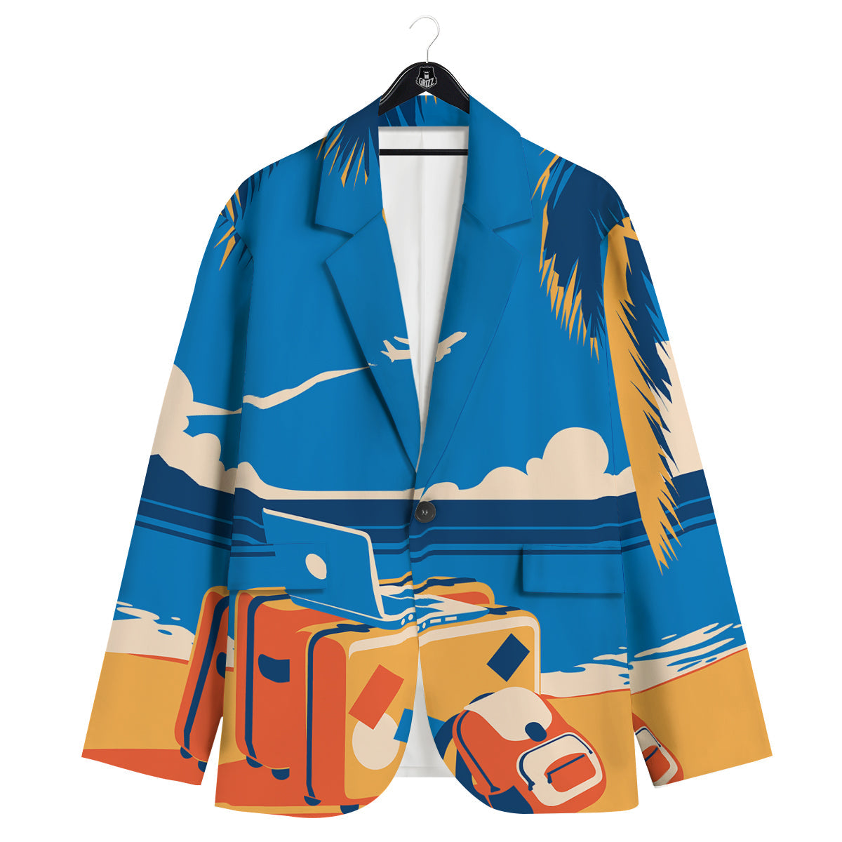 Time To Travel Summer Holiday Print Men's Sport Coat-grizzshop