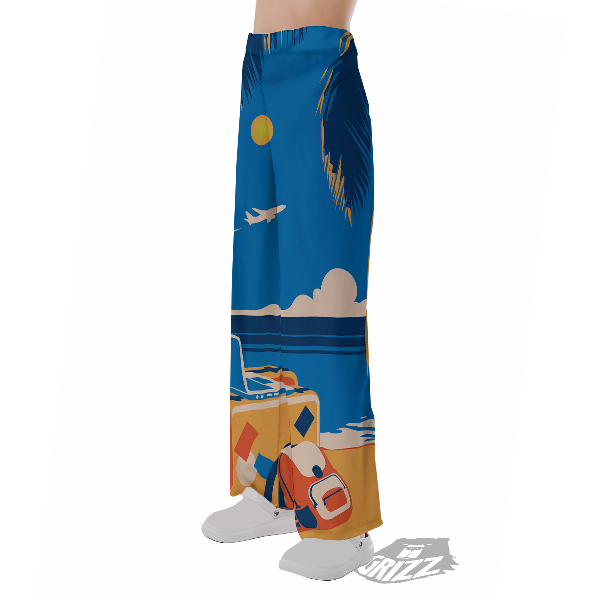 Time To Travel Summer Holiday Print Pajama Pants-grizzshop
