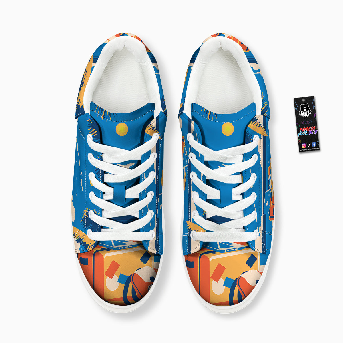 Time To Travel Summer Holiday Print Platform Shoes-grizzshop
