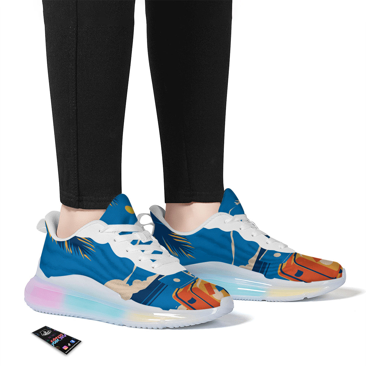 Time To Travel Summer Holiday Print Running Sneakers-grizzshop