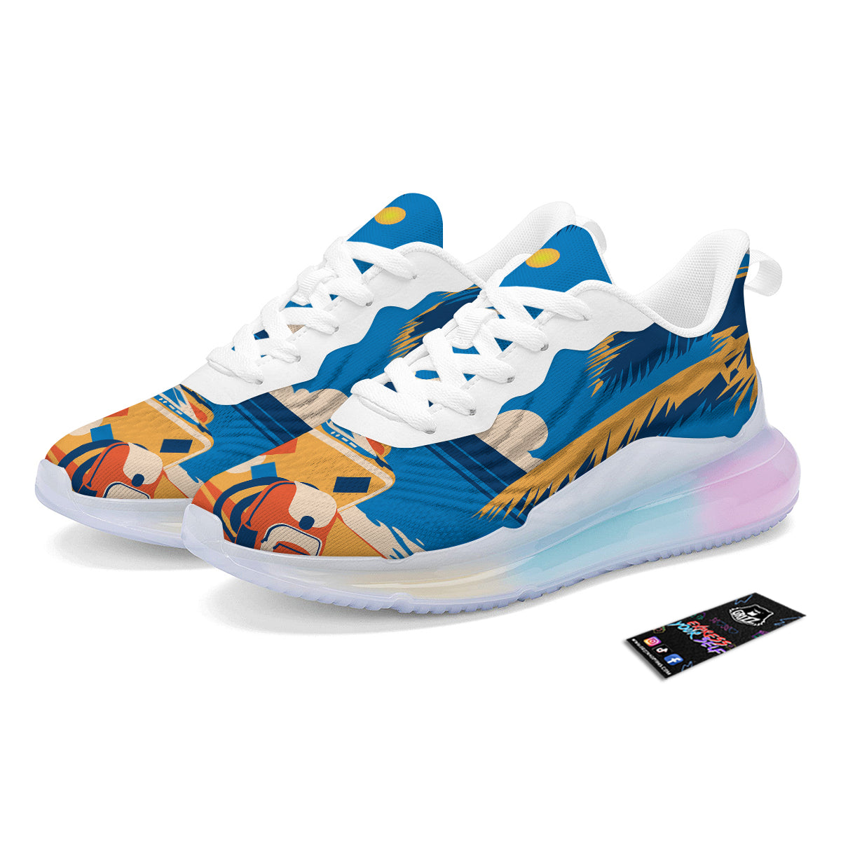 Time To Travel Summer Holiday Print Running Sneakers-grizzshop