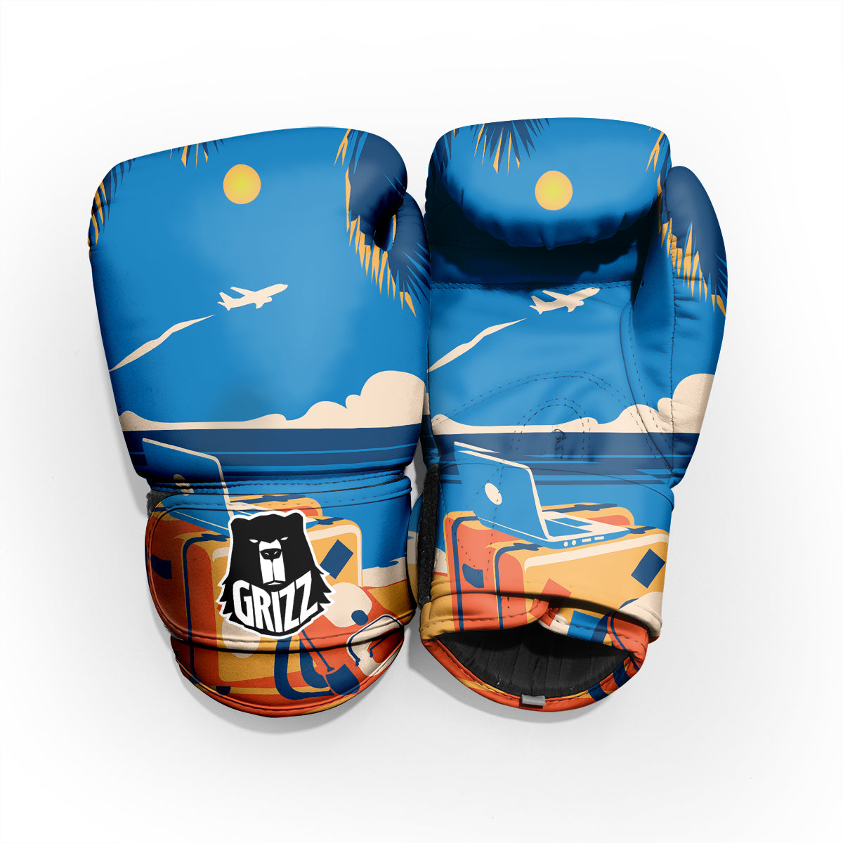 Time To Travel Summer Holiday Print Pro Boxing Glove