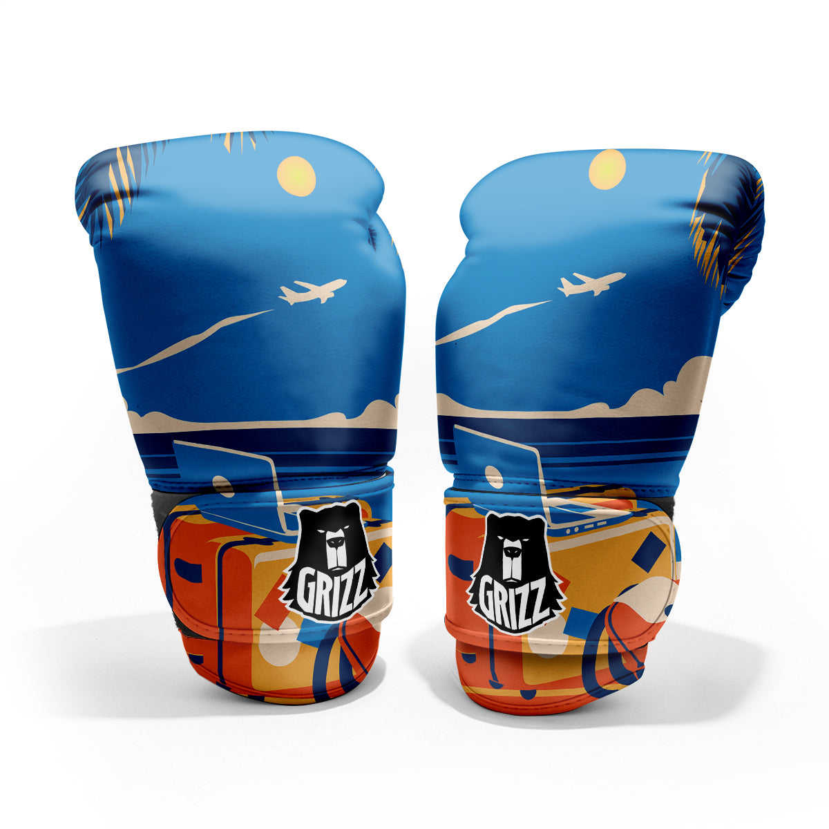 Time To Travel Summer Holiday Print Pro Boxing Glove