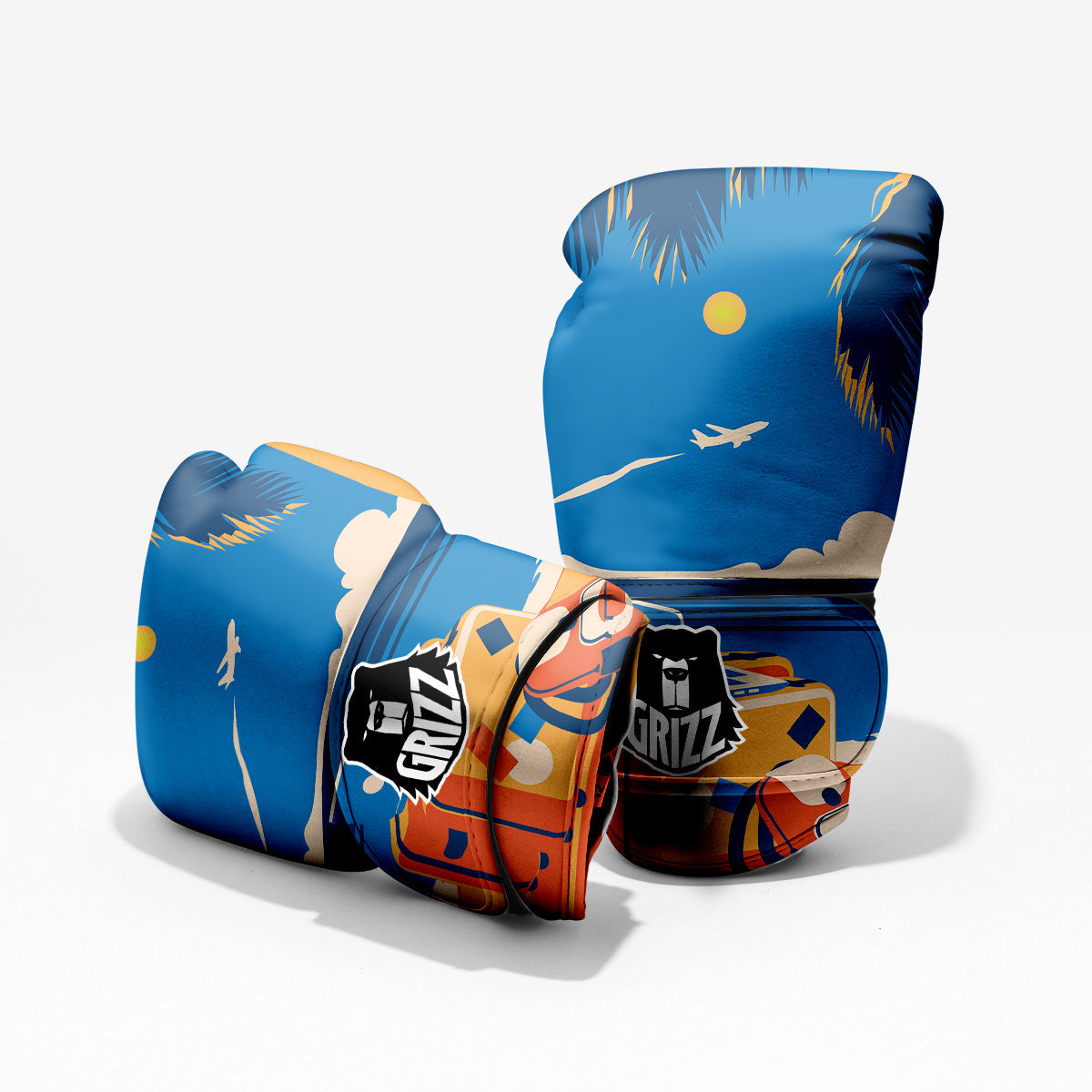 Time To Travel Summer Holiday Print Pro Boxing Glove