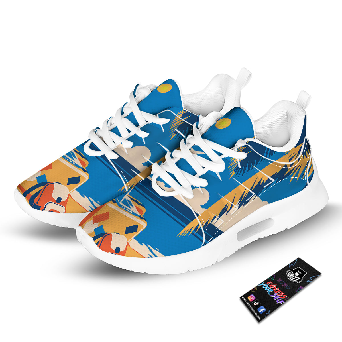 Time To Travel Summer Holiday Print Tennis Shoes-grizzshop