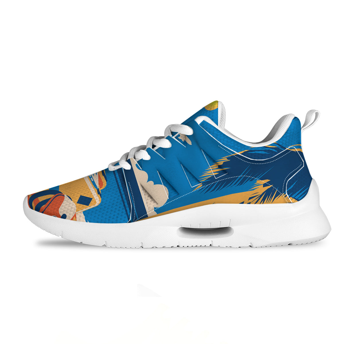 Time To Travel Summer Holiday Print Tennis Shoes-grizzshop