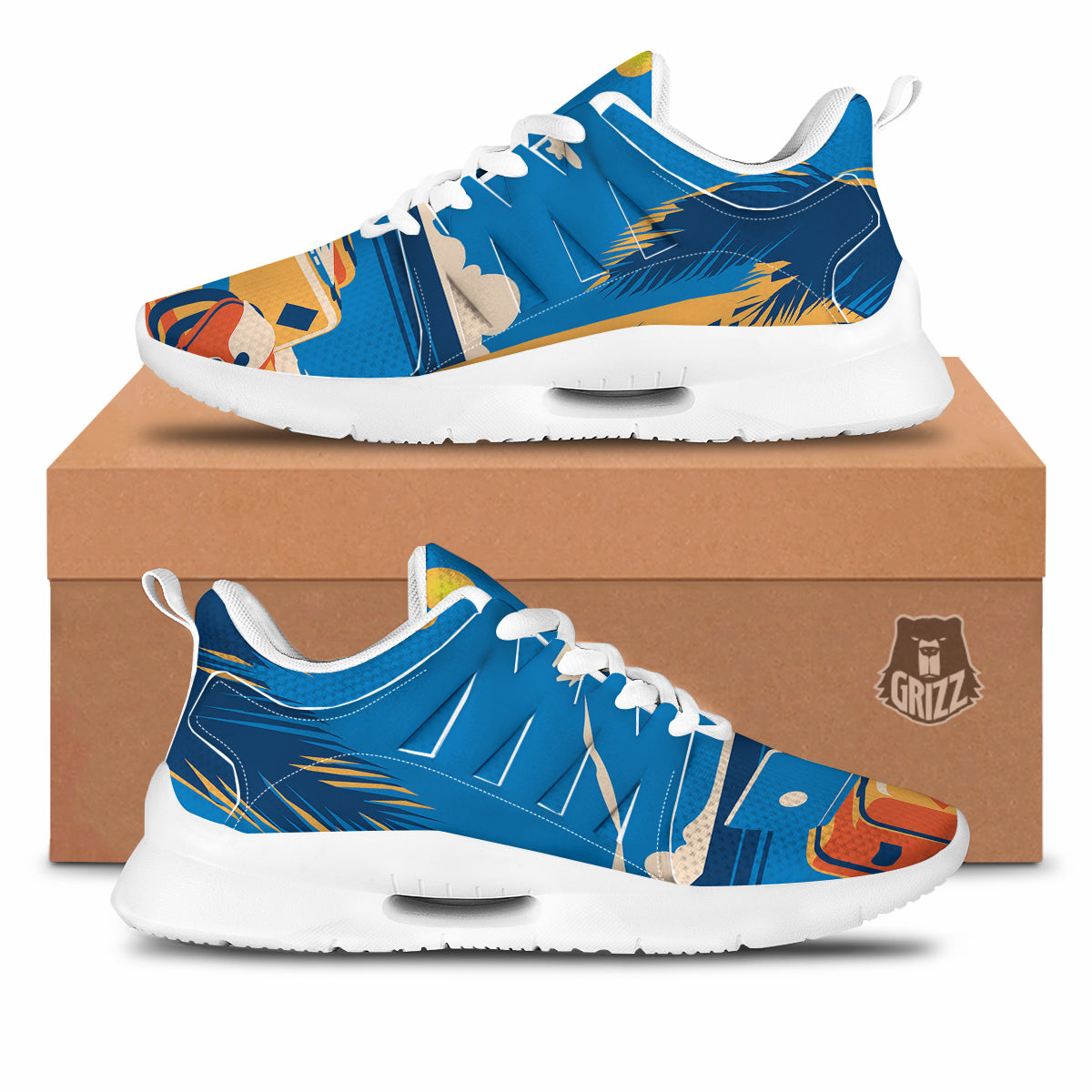 Time To Travel Summer Holiday Print Tennis Shoes-grizzshop