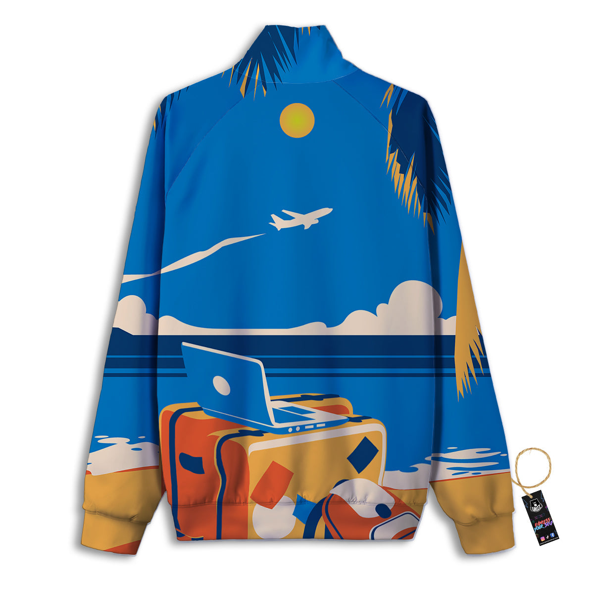 Time To Travel Summer Holiday Print Track Jacket-grizzshop