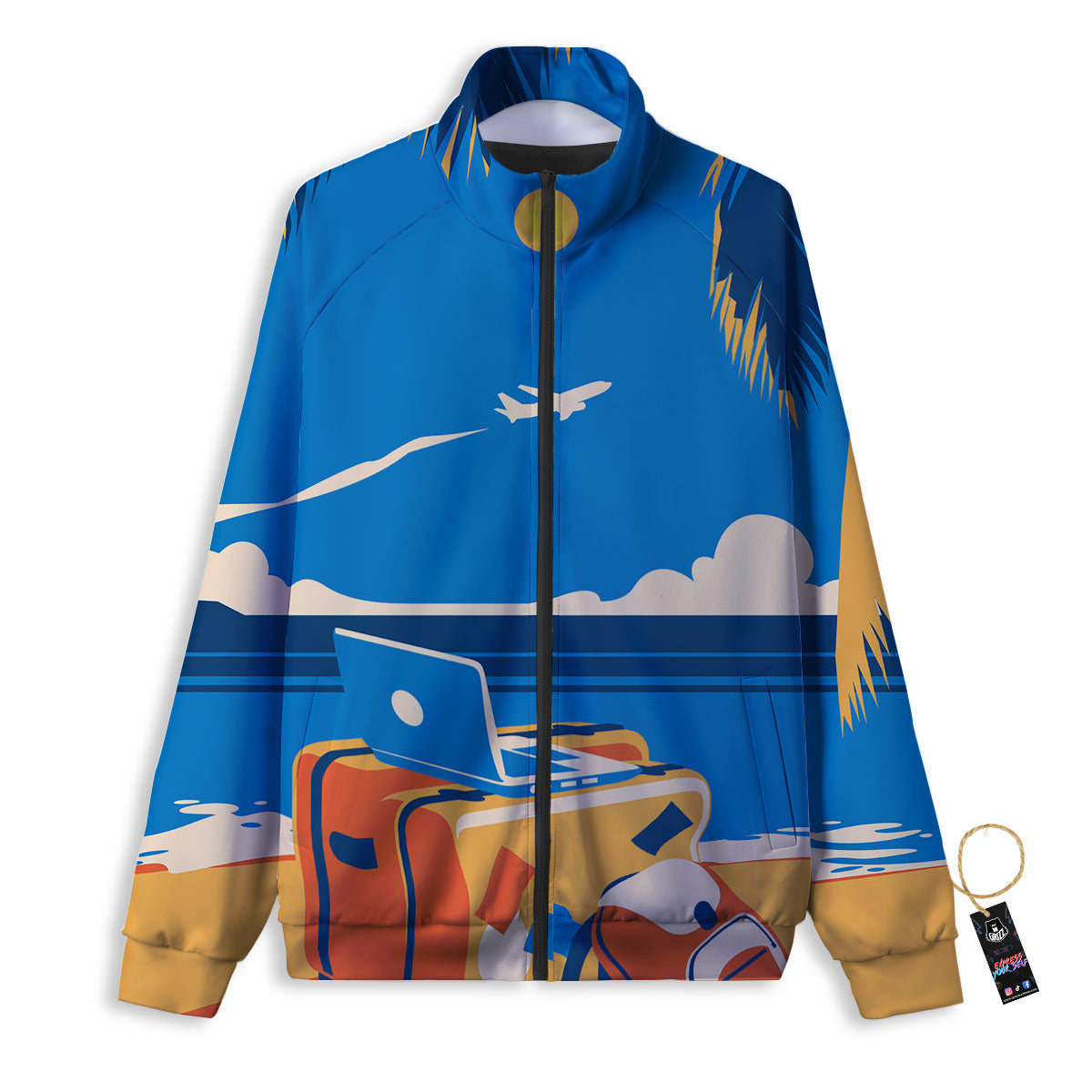 Time To Travel Summer Holiday Print Track Jacket-grizzshop