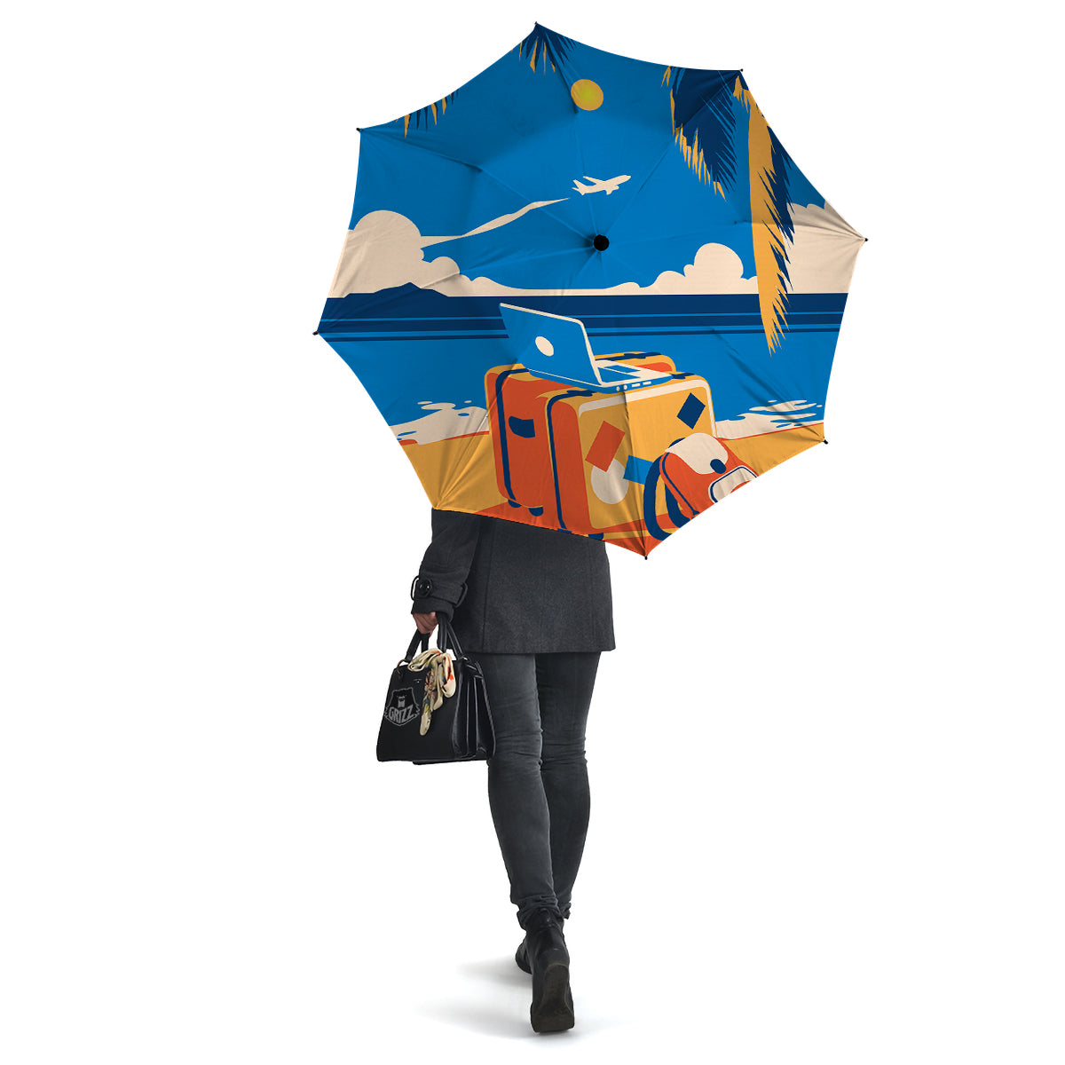 Time To Travel Summer Holiday Print Umbrella-grizzshop