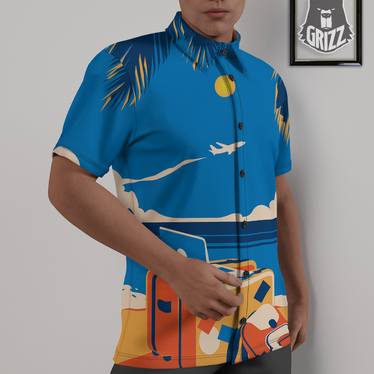 Time To Travel Summer Holiday Print Untucked Shirts-grizzshop
