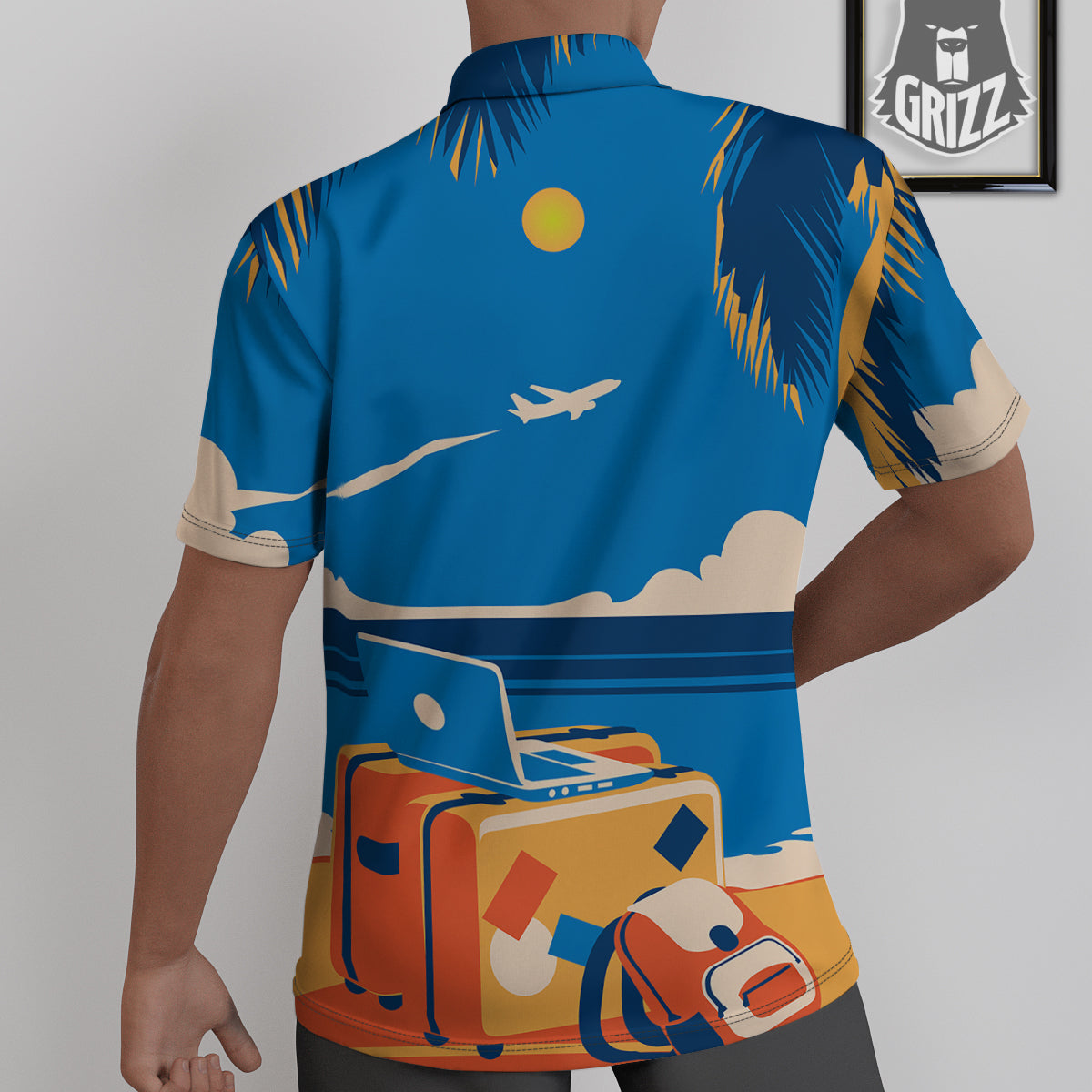 Time To Travel Summer Holiday Print Untucked Shirts-grizzshop