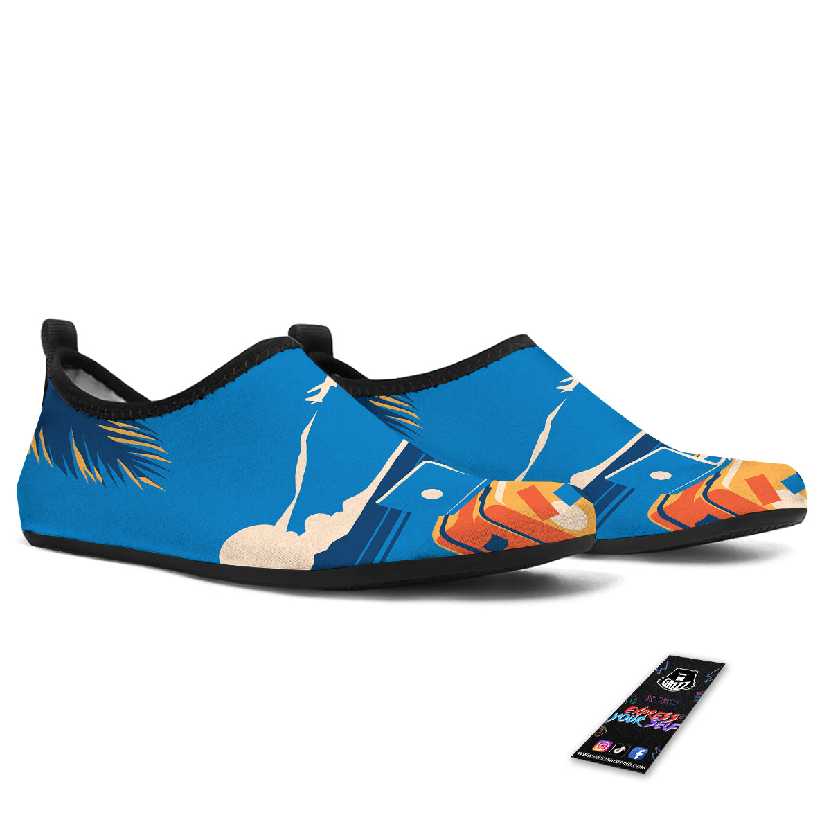 Time To Travel Summer Holiday Print Water Shoes-grizzshop