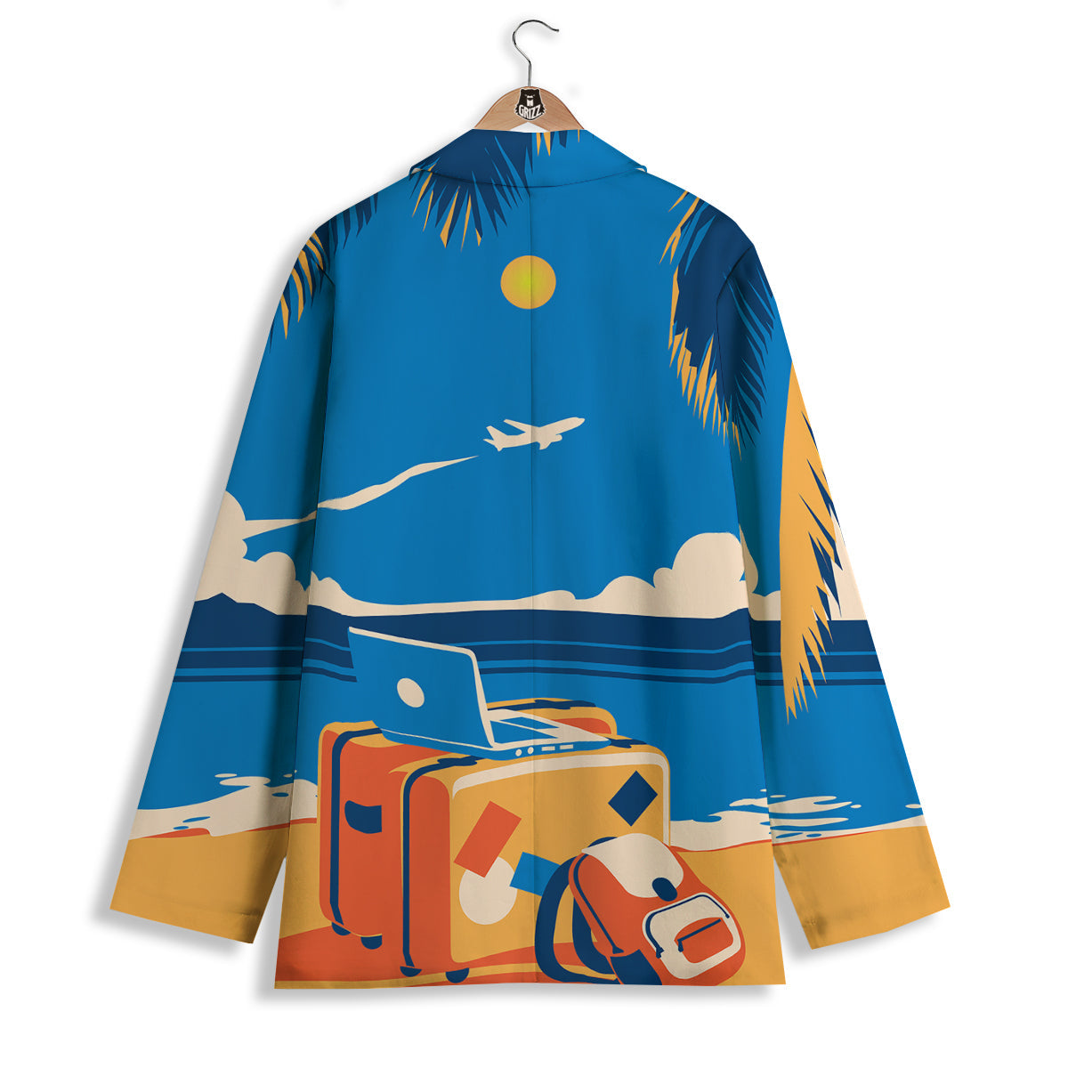 Time To Travel Summer Holiday Print Women's Blazer-grizzshop