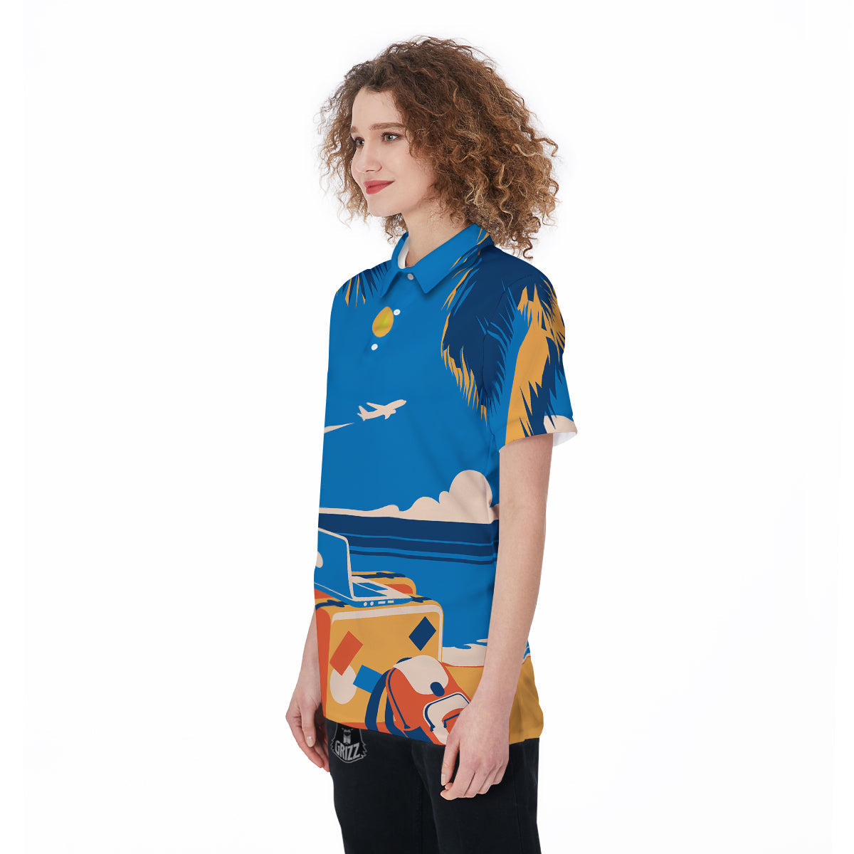 Time To Travel Summer Holiday Print Women's Golf Shirts-grizzshop