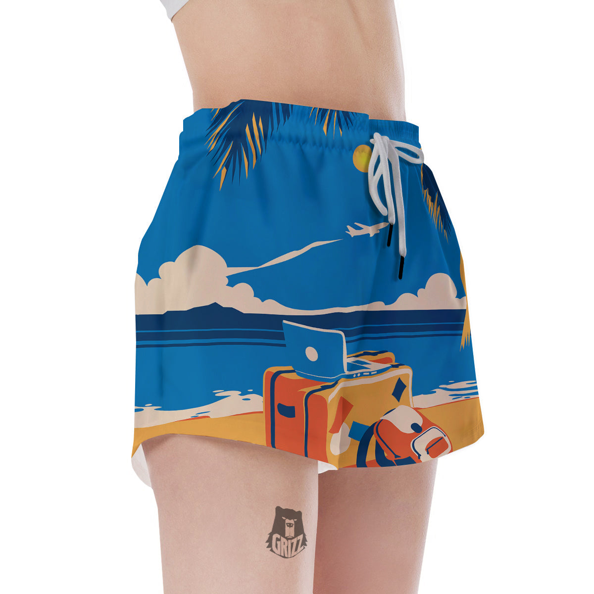 Time To Travel Summer Holiday Print Women's Shorts-grizzshop