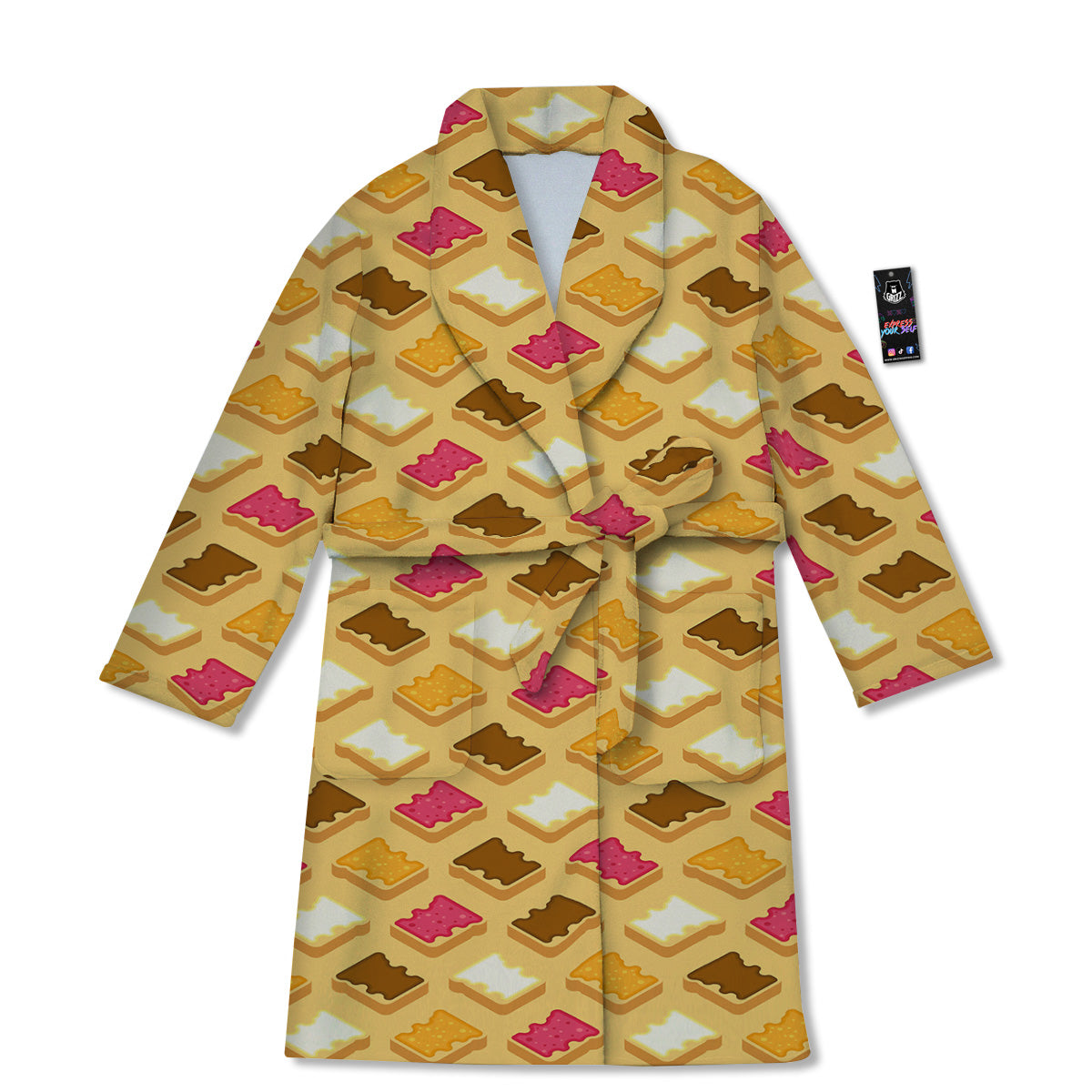 Toast And Jam Print Pattern Bathrobe-grizzshop