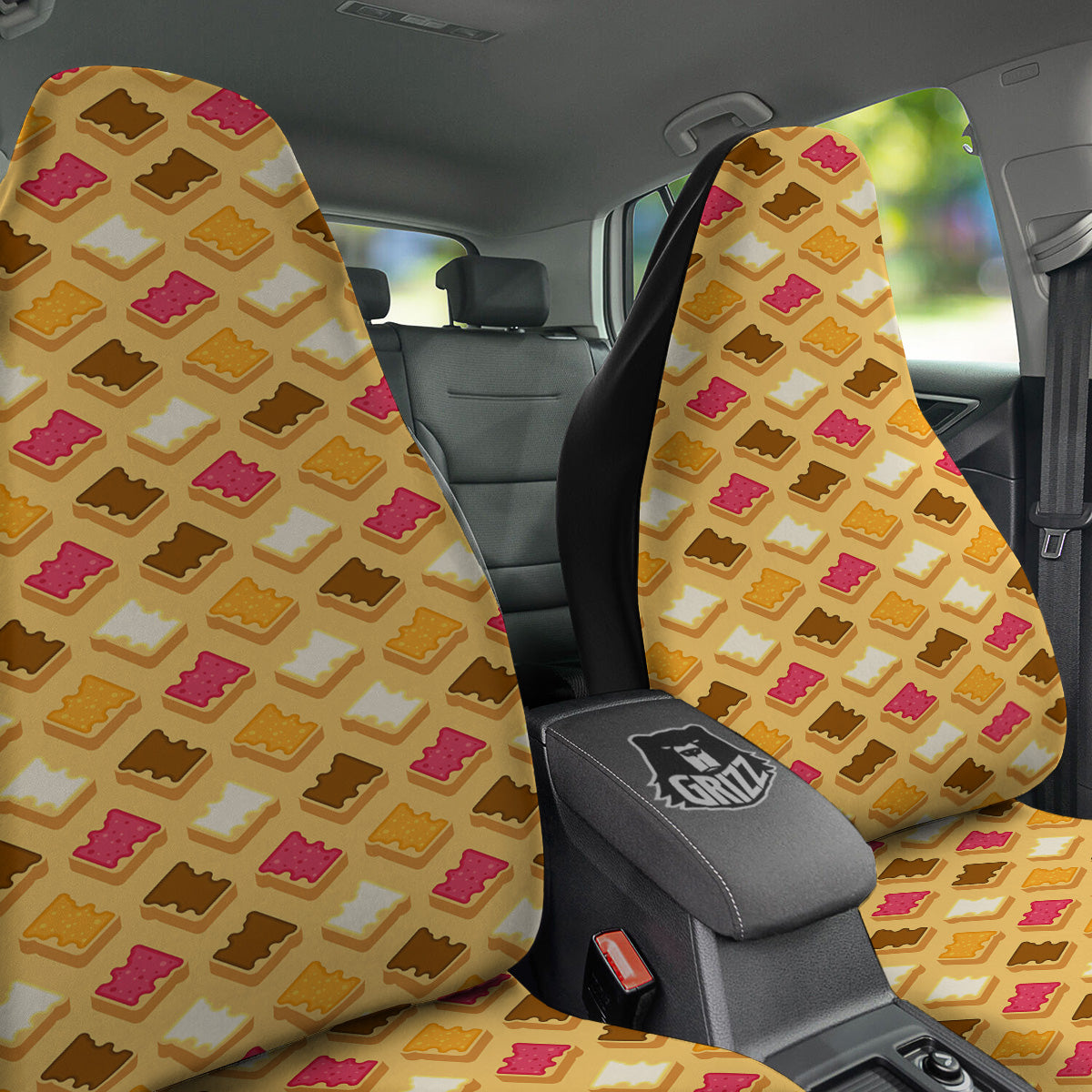 Toast And Jam Print Pattern Car Seat Covers-grizzshop