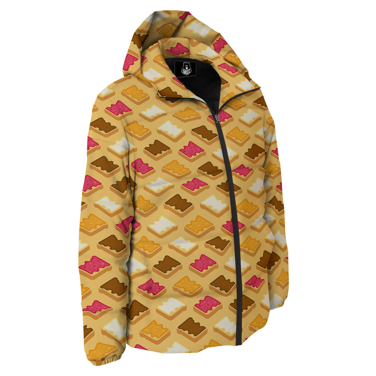 Toast And Jam Print Pattern Down Jacket-grizzshop