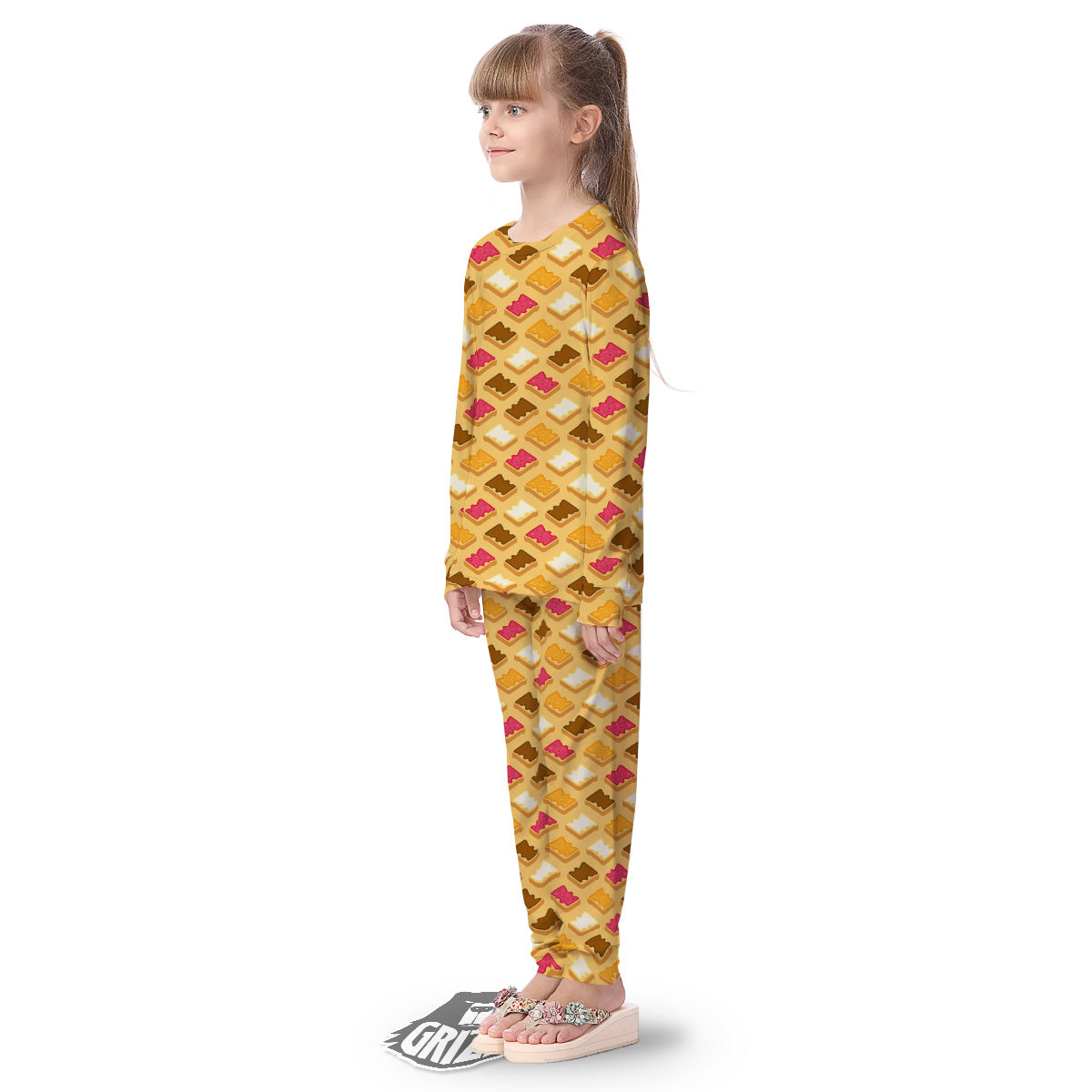 Toast And Jam Print Pattern Kid's Pajamas-grizzshop