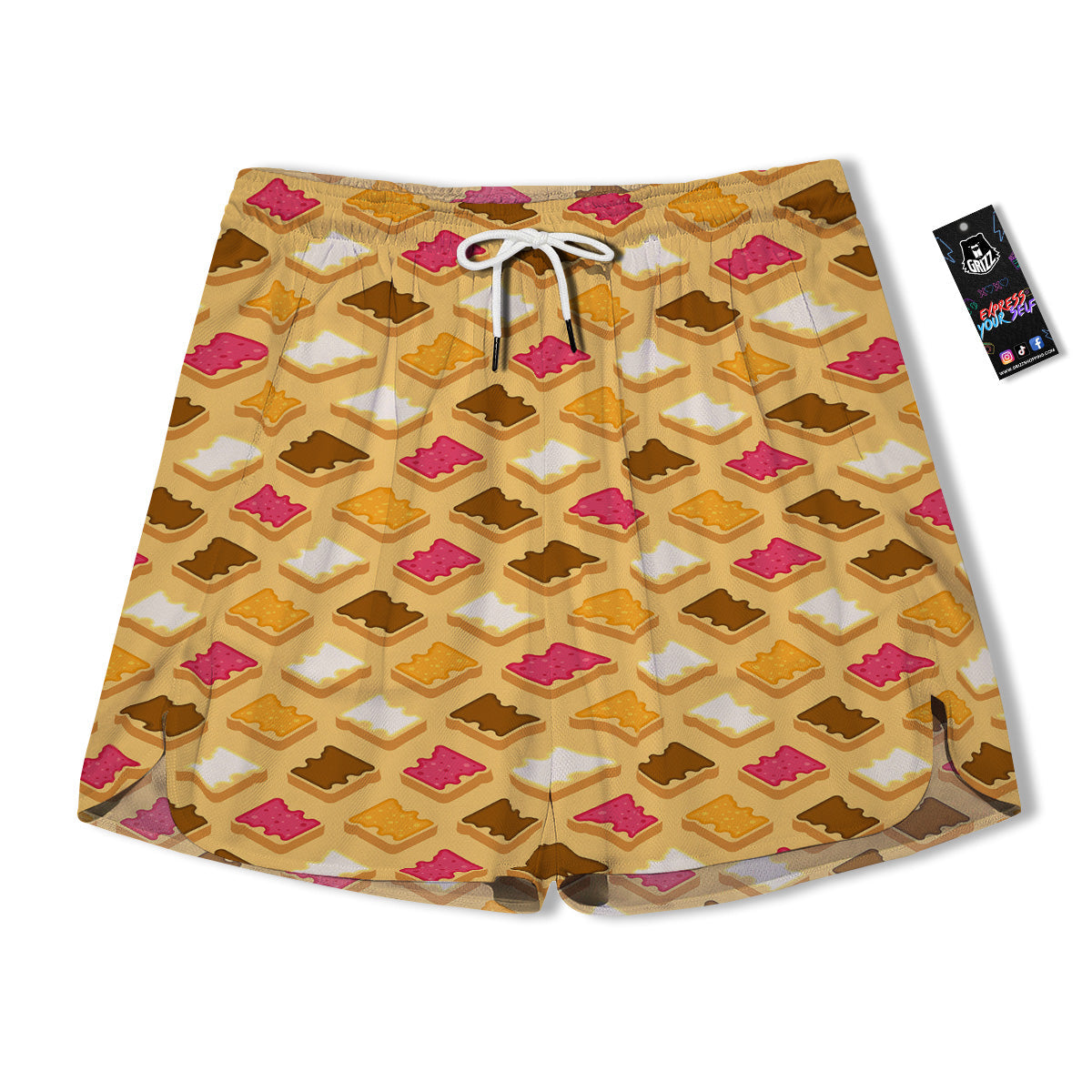 Toast And Jam Print Pattern Men's Running Shorts-grizzshop