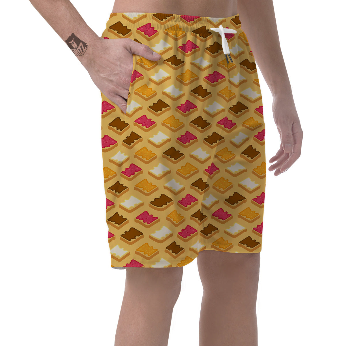 Toast And Jam Print Pattern Men's Shorts-grizzshop