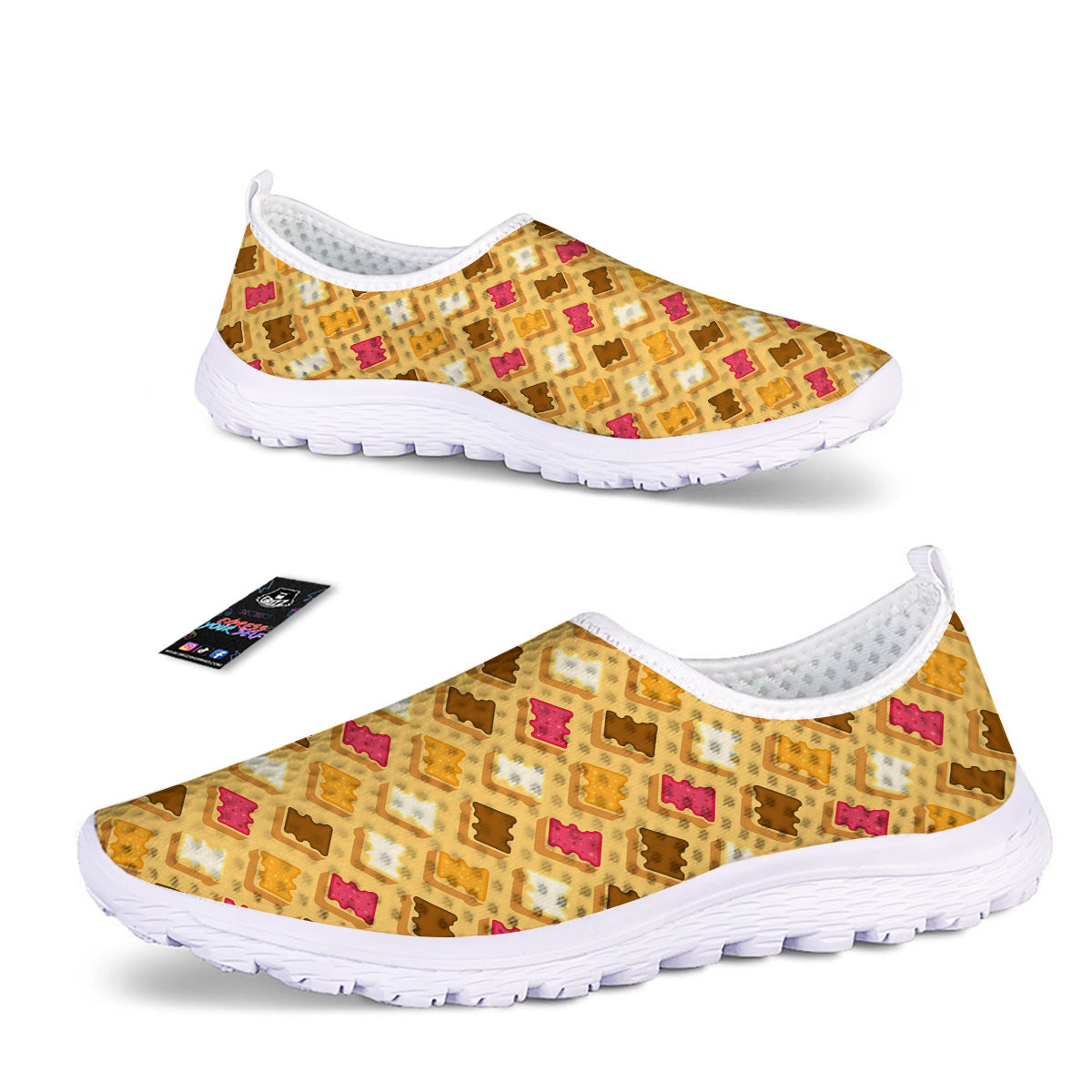 Toast And Jam Print Pattern Nurse Shoes-grizzshop