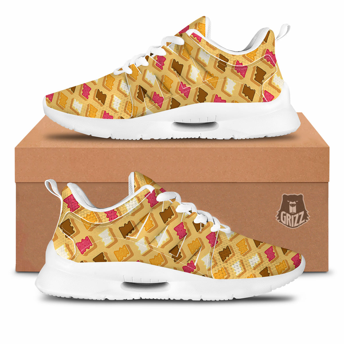 Toast And Jam Print Pattern Tennis Shoes-grizzshop