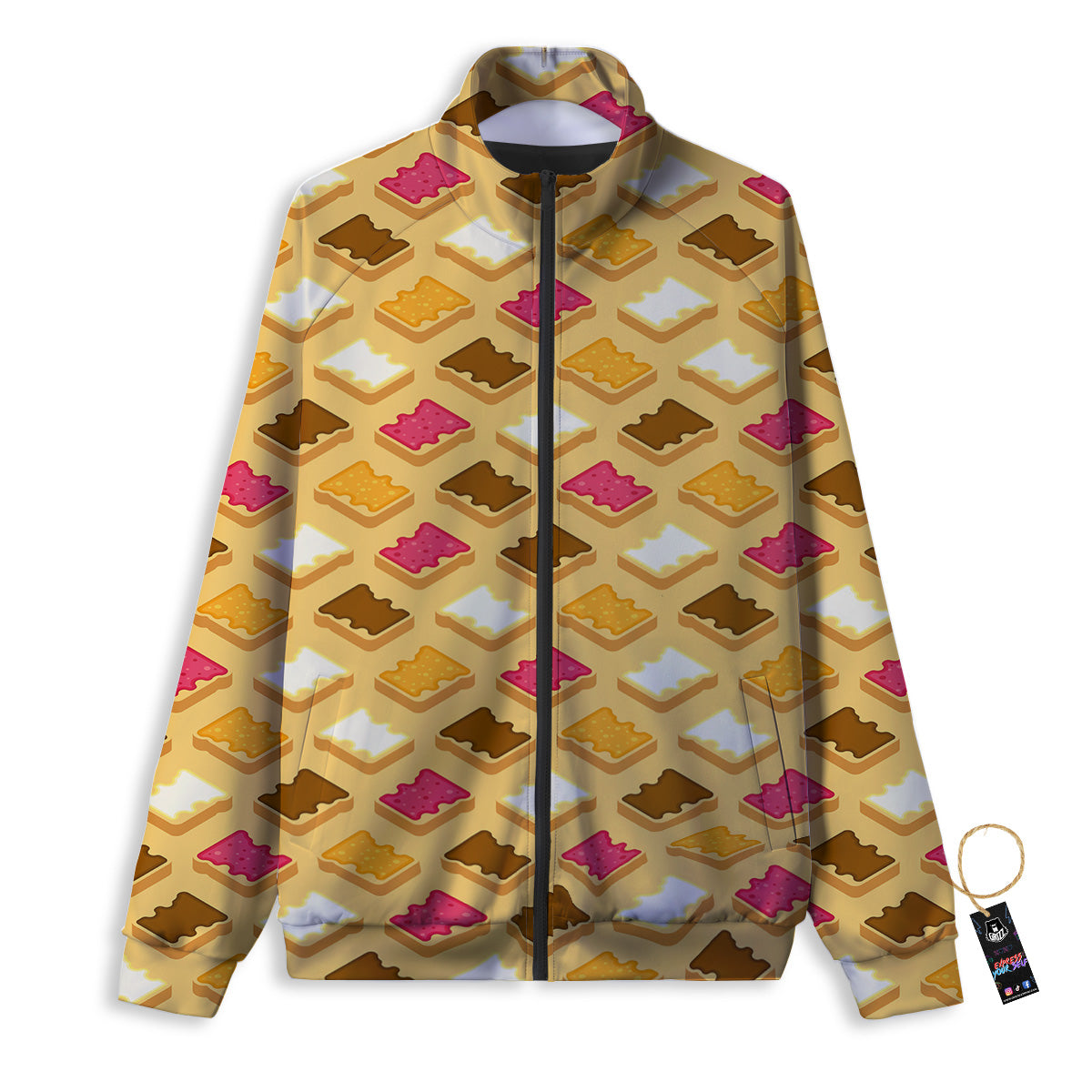 Toast And Jam Print Pattern Track Jacket-grizzshop