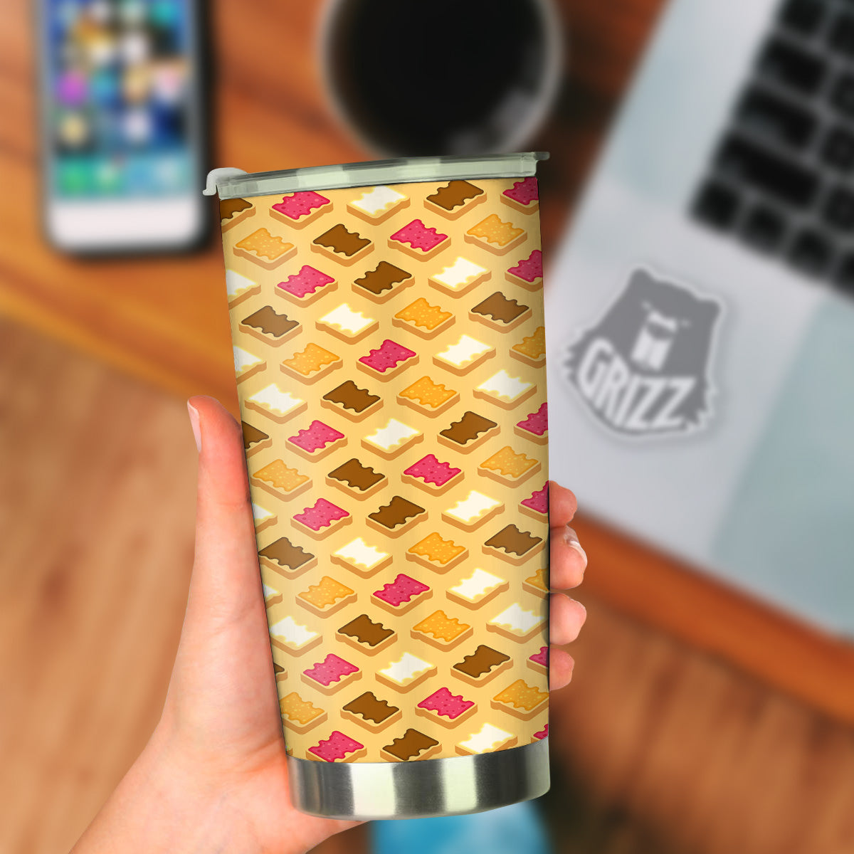 Toast And Jam Print Pattern Tumbler-grizzshop