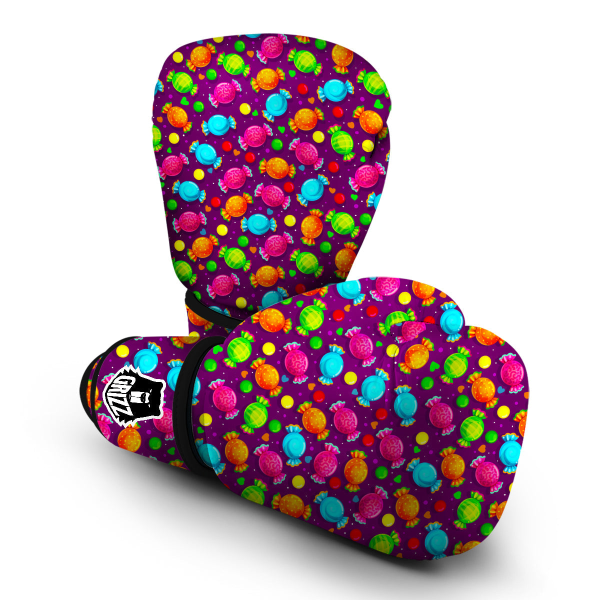 Toffee Candy Pattern Print Boxing Gloves-grizzshop