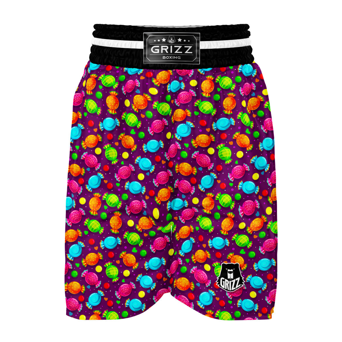 Toffee Candy Pattern Print Boxing Shorts-grizzshop